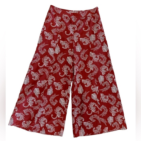 Anthropologie x Mare Mare One Shoulder Teresita 2 Piece Cropped Pant Set in Rust - Picture 3 of 11